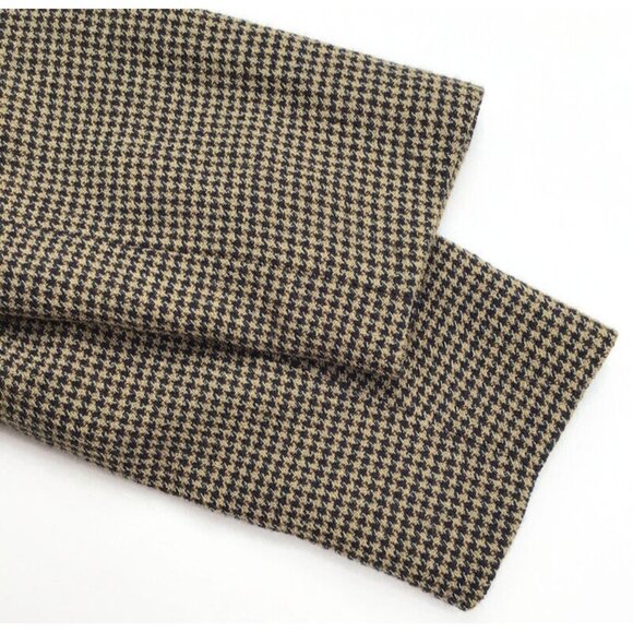 Talbots Vintage Houndstooth Blazer Jacket Womens Size 4 Brown Worsted Wool USA - Picture 7 of 11